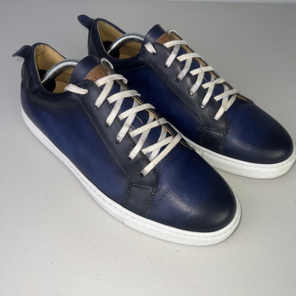 Mezlan Artemis Shoes Mens 11 Blue Leather Lace Up Casual Sneakers Spain